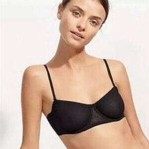 J. Crew balconette bra black point d’esprit 32 B